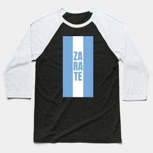 Zarate in Argentine Flag Colors Vertical Baseball T-Shirt